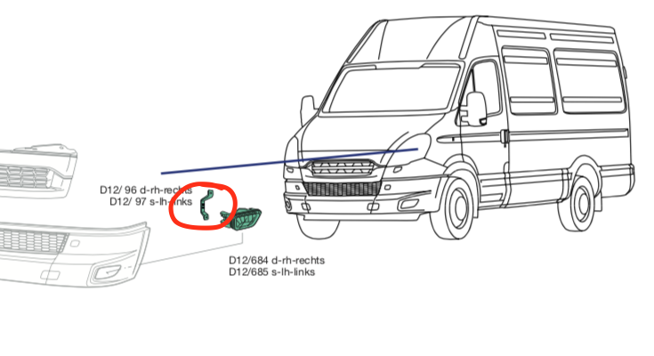 Staffa Anteriore Sx sinistra Paraurti Iveco Daily - 5801350678 - Specialista Daily