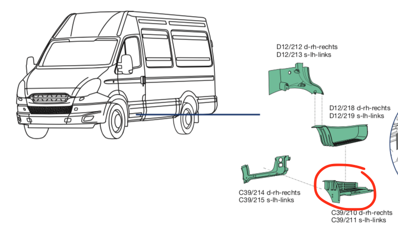 Lamierato Pedana Salita DX destra Iveco Daily - 99483769 - Specialista Daily