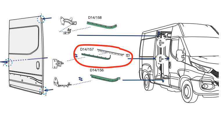 Binario Guida Centrale Sportello Scorrevole Iveco Daily - 5801522236