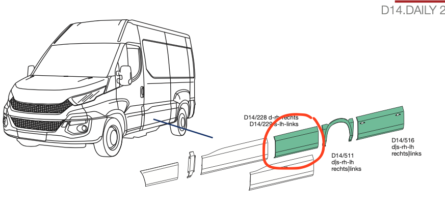 Modenatura Posteriore Sinistra SX Iveco Daily - 5801811680