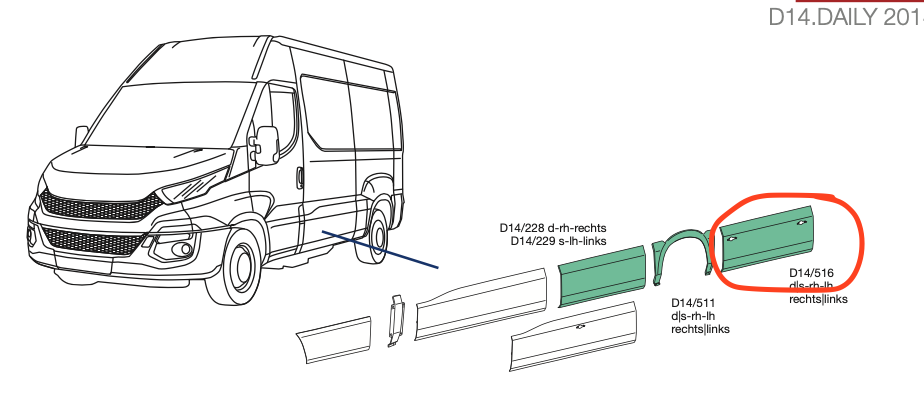 Modenatura Posteriore con luci ingombro Iveco Daily - 5801812254