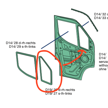 Guarnizione Vetro Deflettore Sinistro Sx Iveco Daily - 5801896442