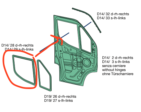 Guarnizione Vetro Finestrino Destro Dx Iveco Daily - 5801901051
