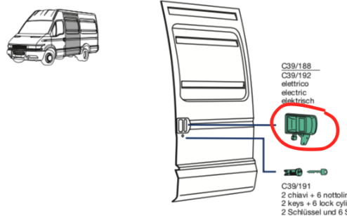 Maniglia Porta Scorrevole Laterale SX ELETTRICA Iveco Daily - 500330807