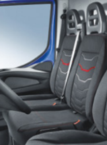 LINEA PREMIUM RED Tessuto originale in microfibra traspirante . Fodera PANCHETTA 2 POSTI con fori cinture di sicurezza centrali - 500050889 - Specialista Daily