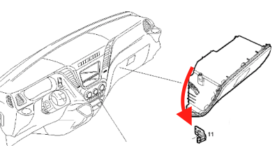 Arresto inferiore sportellino portaoggetti cruscotto Iveco Daily - 5801612769 - Specialista Daily