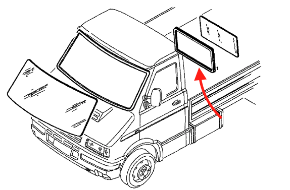 Guarnizione Lunotto cabina posteriore Iveco Daily - 9061951 - Specialista Daily