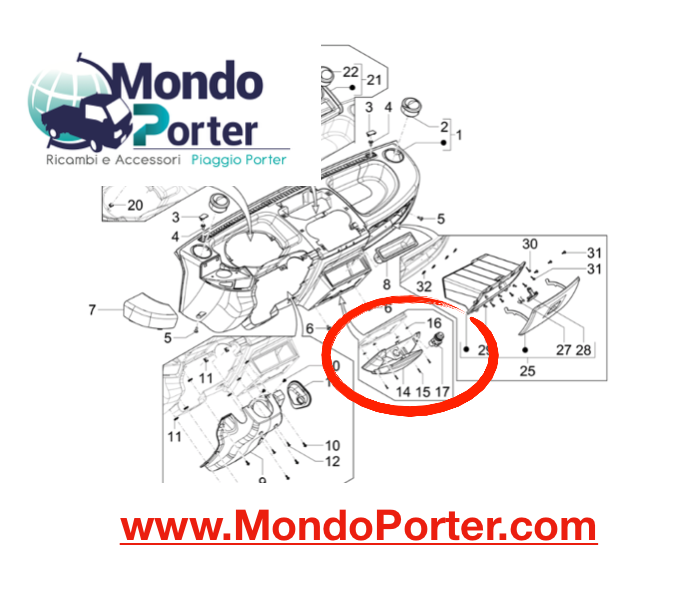 Portacenere Piaggio Porter - Mondo Porter