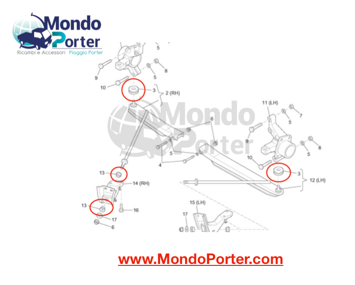 Kit Revisione Sospensione Anteriore Piaggio Porter - Mondo Porter