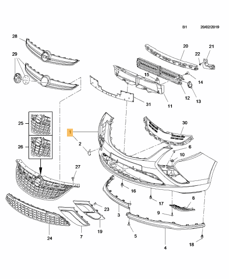 Paraurti Anteriore Opel Zafira C Oe 13300485