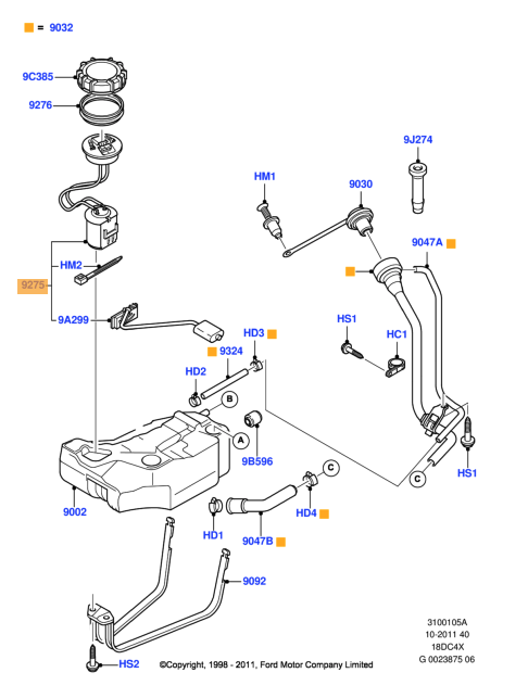 Pompa Sensore Livello Carburante Ford Focus 1.8 Dal 98-04 Oe 1353204