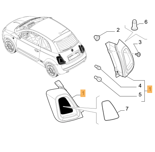 Fanale Posteriore Sinistro Fiat 500 Dal 2016 Oe 52007424
