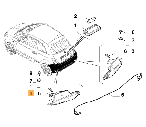 Fanalino Retronebbia Sinistro Fiat 500 Dal 2016 Oe 52008635