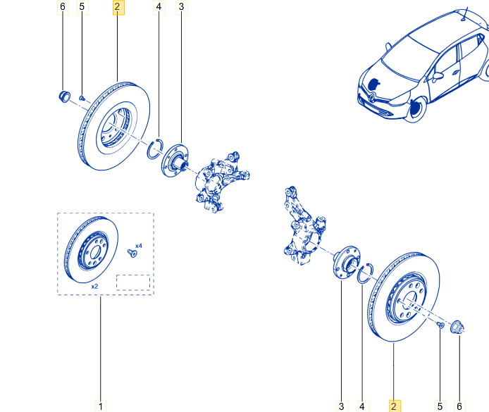 Coppia Dishi Freno Anteriore Renault Clio IV - V 1.5 Oe 402069119R