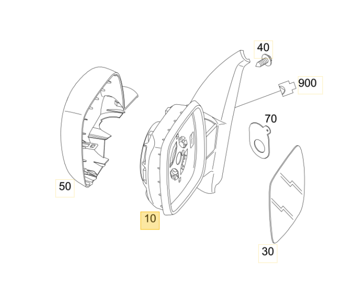 Specchio Retrovisore Sinistro Nero Mercedes Citan Oe A4158100416