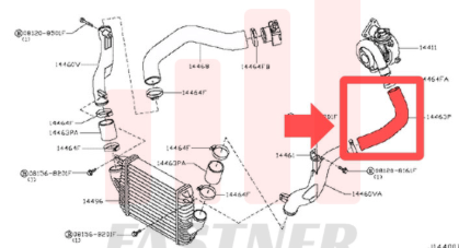 Manicotto Intercooler Nissan CABSTAR oe 14463LC21A