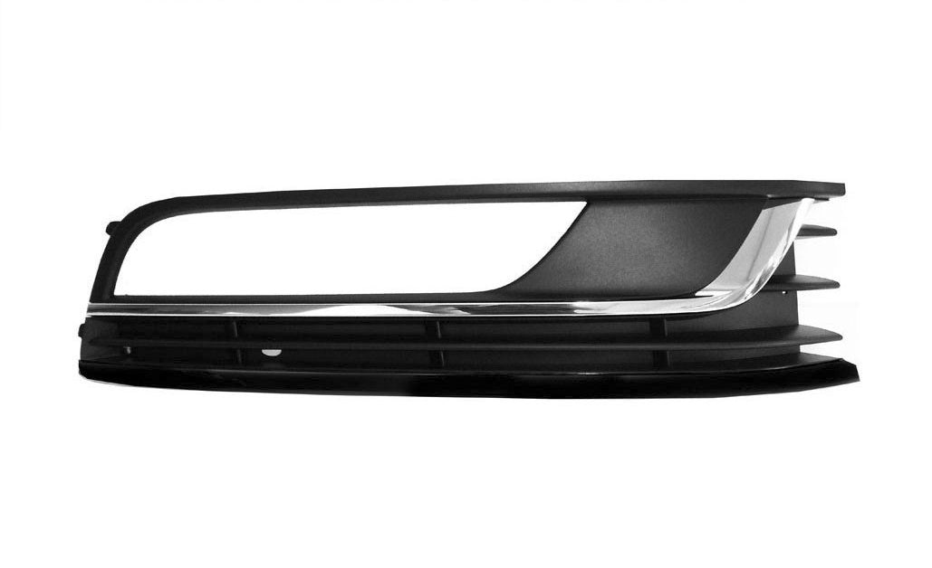 griglia destra paraurti anteriore nera goffrata con sede fendi con modanatura cromata mod trendline volkswagen passat b7 2010 2014 vg0552123