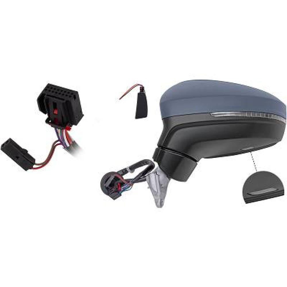retrovisore sinistro elettrico con primer termico chiudibile con fanale con luce cortesia con memoria con blis asferico 15 pins volkswagen tiguan 2016 2020 vg8107334