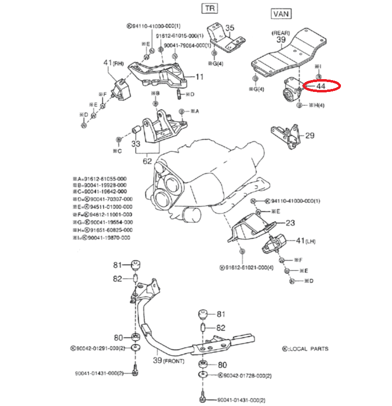 Supporto Posteriore Motore Piaggio Porter 1.3 16V 1230687502000 - Mondo Porter