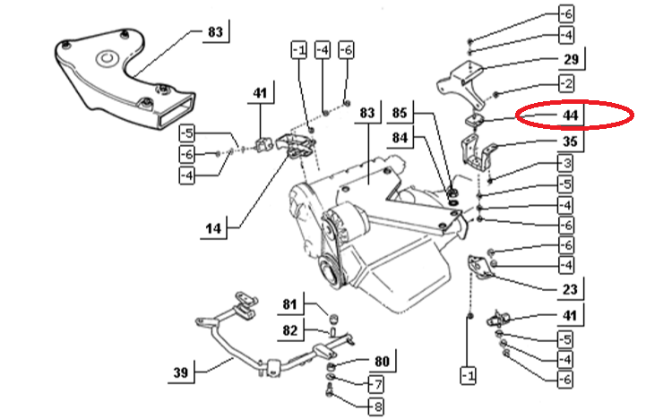 Supporto Posteriore Motore Piaggio Porter Diesel 1237187Z01000 - Mondo Porter