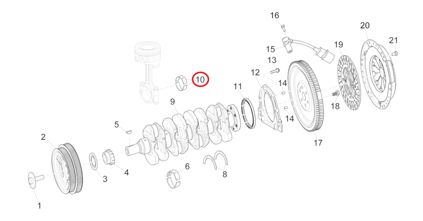 Serie Bronzine Biella Piaggio Porter E6 1A005160