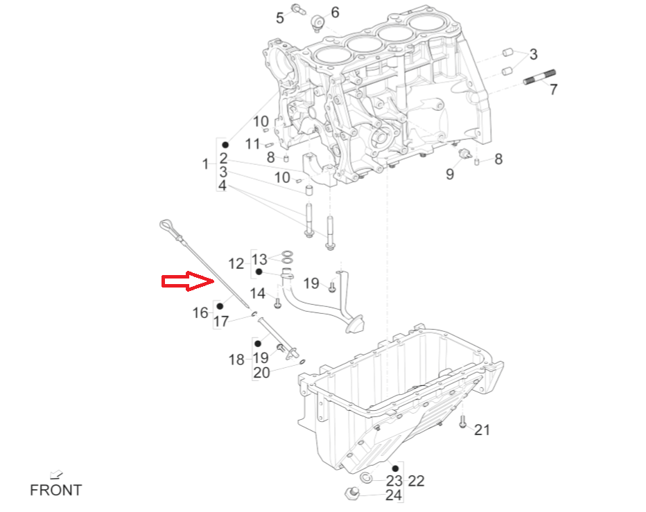 Asta Livello Olio Motore Piaggio Porter E6 2015-2017 1A005177 - Mondo Porter