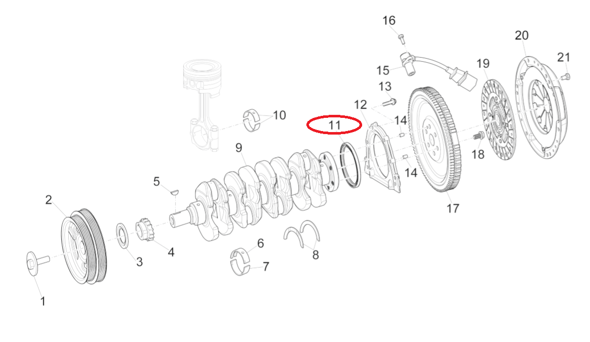 Paraolio Albero Motore Lato Volano Piaggio Porter Multitech E6 1A005484 - Mondo Porter