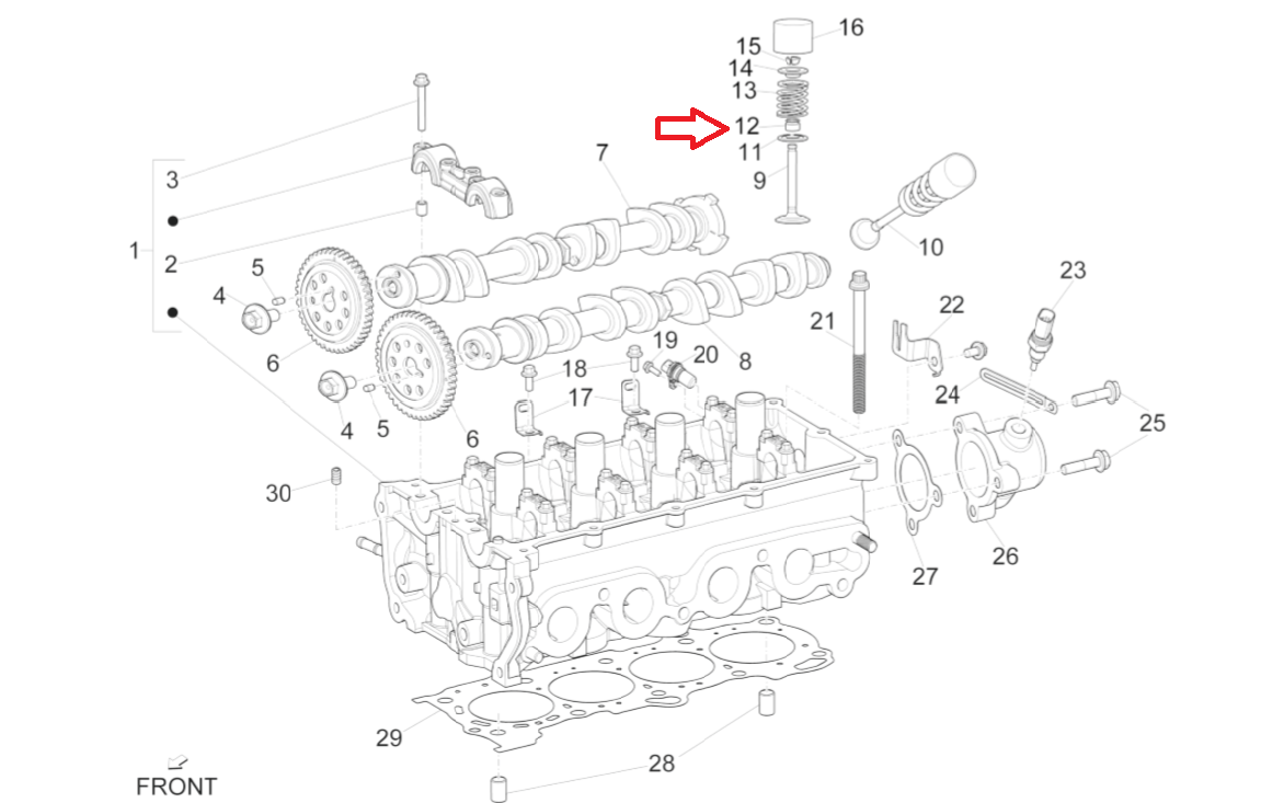 Paraolio Guide Valvole Piaggio Porter Multitech E6 1A005503 - Mondo Porter