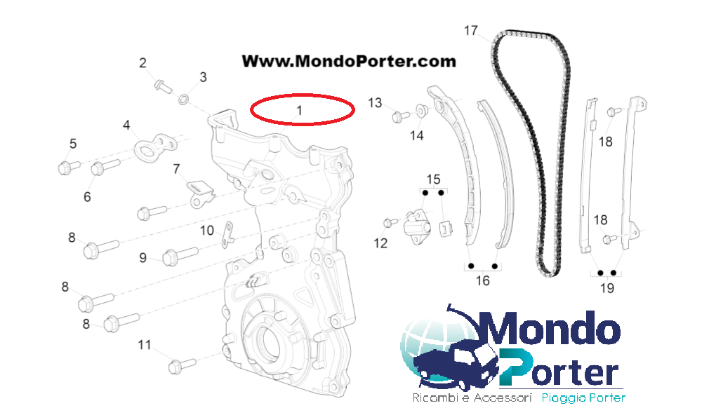 Pompa Olio Piaggio Porter E6 2015-2017 1A005536 - Mondo Porter