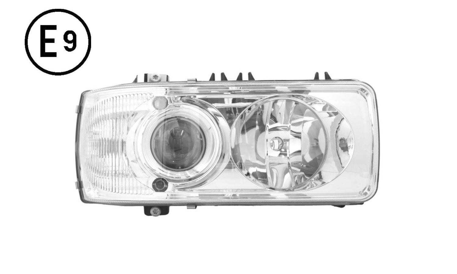 Faro Destro Xeno Elettrico Senza Motore Senza Lampadina (D2S-H1-Py21W-W5W) Omologato E9 Daf Xf 105 Oe  1631911 - 1699933 - 1743691