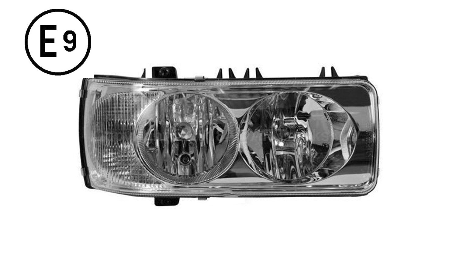 Faro Destro Manuale-Elettrico Freccia Bianca Senza Lampadina (H7-H1-P21W-W5W) Omologato E9 Daf Xf 95 1A - 2A Serie Oe 1832397