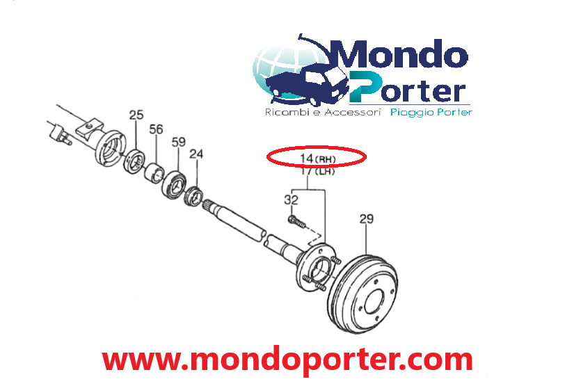 Semiasse Posteriore Destro Piaggio Porter 1.3 16V - Mondo Porter