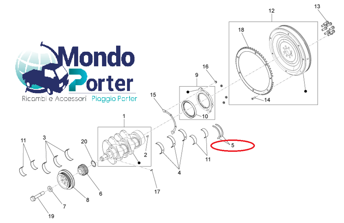 Rasamento Piaggio Porter Diesel D120 882083 - Mondo Porter