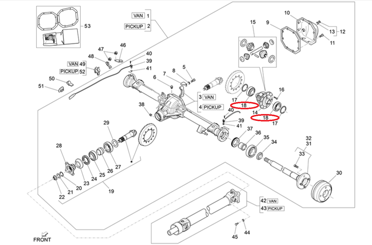 Kit Cuscinetti Differenziale Piaggio Porter 9004366066000 - Mondo Porter