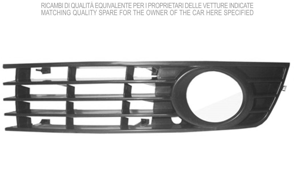griglia sinistra paraurti anteriore nera con sede fendi aperta cambio automatico audi a4 b6 2000 2004 ad0202134