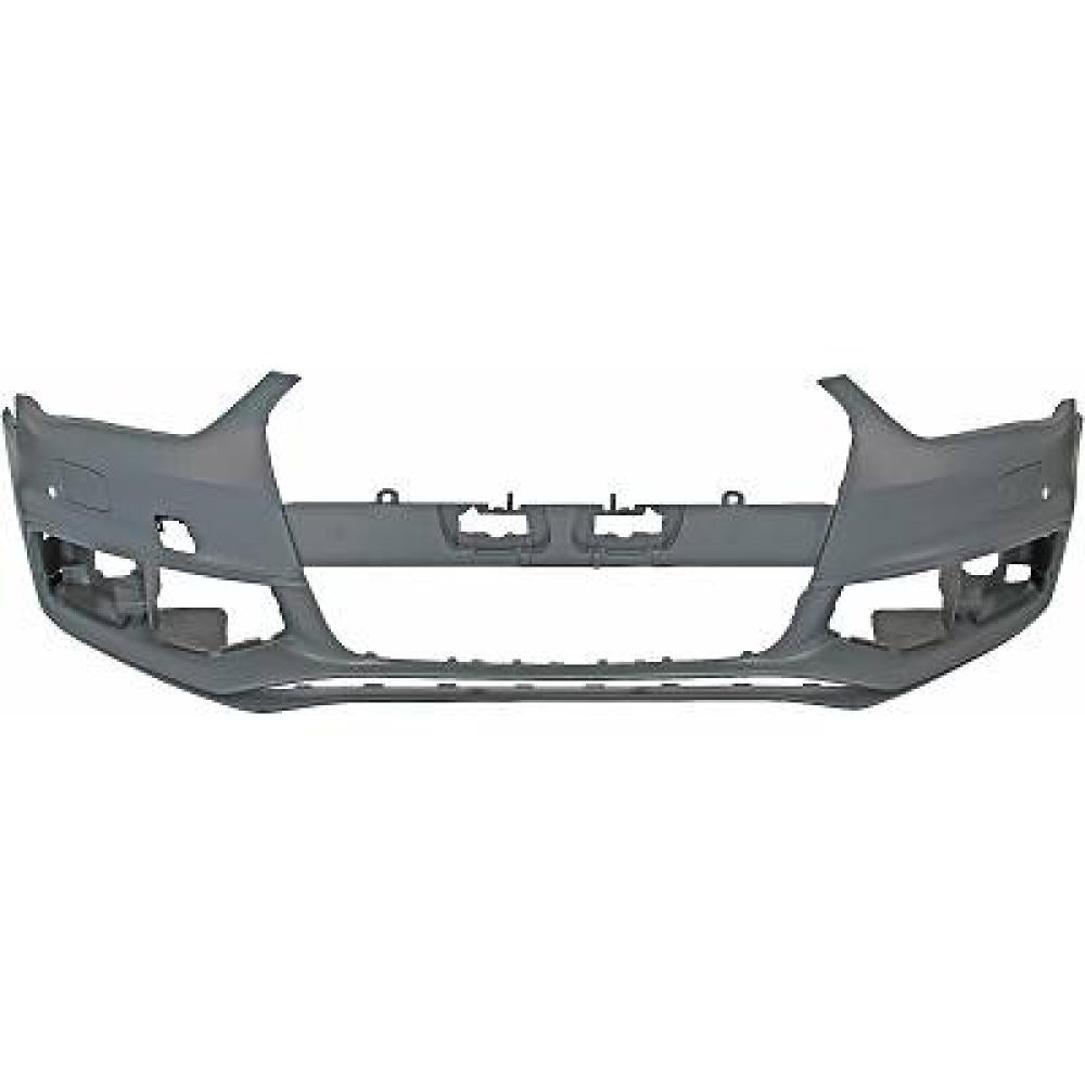 paraurti anteriore con primer con tappo coprigancio con fori pdc supporti con fori e tappi lavafari mod s line audi a4 b8 2012 2015 8k0807065fgru