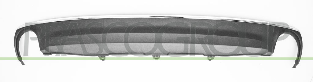 spoiler paraurti posteriore nero goffrato con scarico singolo a destra e a sinistra con modanatura cromata audi a6 4g2 2011 2014 ad0381871