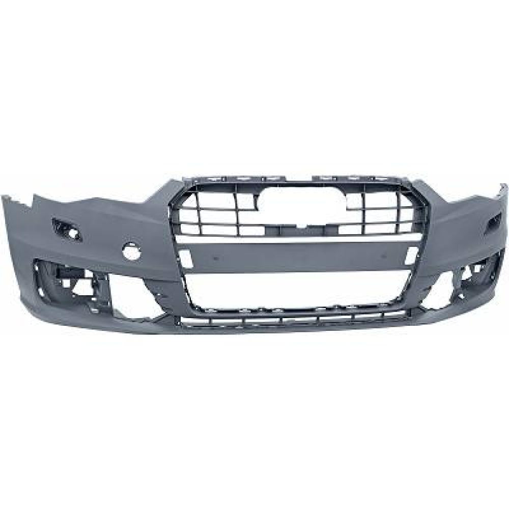 paraurti anteriore con primer con fori lavafari con fori modanatura con tracce pdc e park assist audi a6 4gc 2014 2016 ad0401021