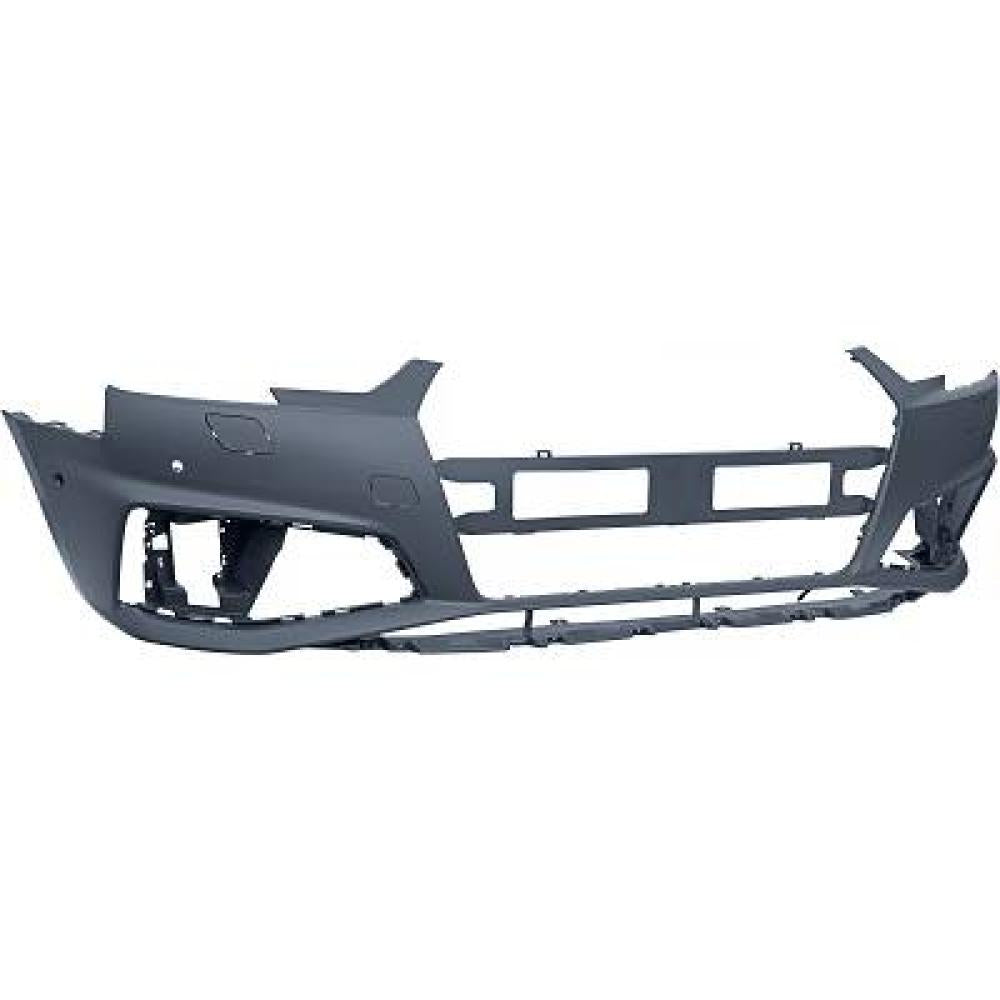 paraurti anteriore con primer con tappo copri gancio con fori pdc e park assist supporti con fori lavafari tappi lavafari audi a4 b9 sline 2018 2020 8w0807065rgru