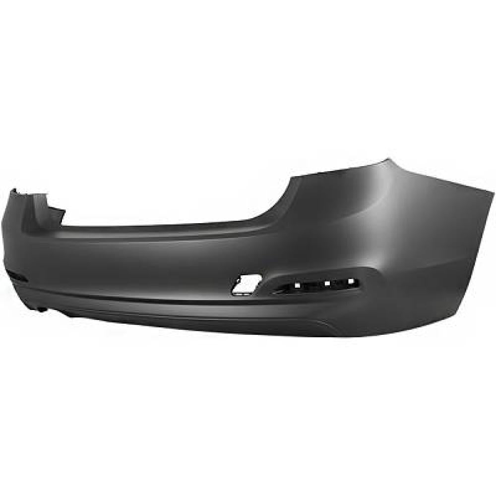 paraurti posteriore con primer con tappo copri gancio con tracce pdc e park assist con scarico doppio a sinistra mod 4 porte basis bmw 3 series f30 f31 lci 2015 2018 bm0311050