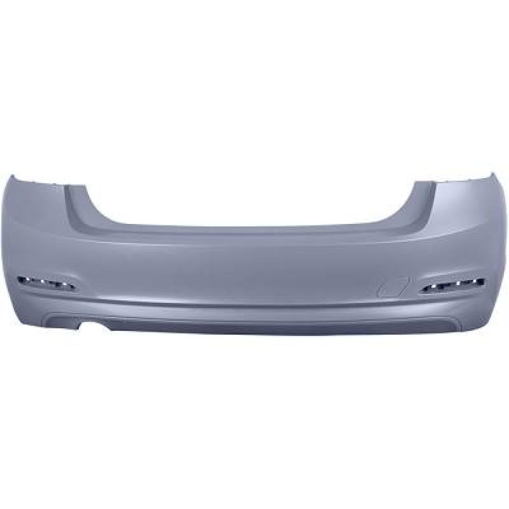 paraurti posteriore con primer con tappo copri gancio con tracce pdc e park assist con scarico singolo a sinistra mod 4 porte basis bmw 3 series f30 f31 lci 2015 2018 bm0311051