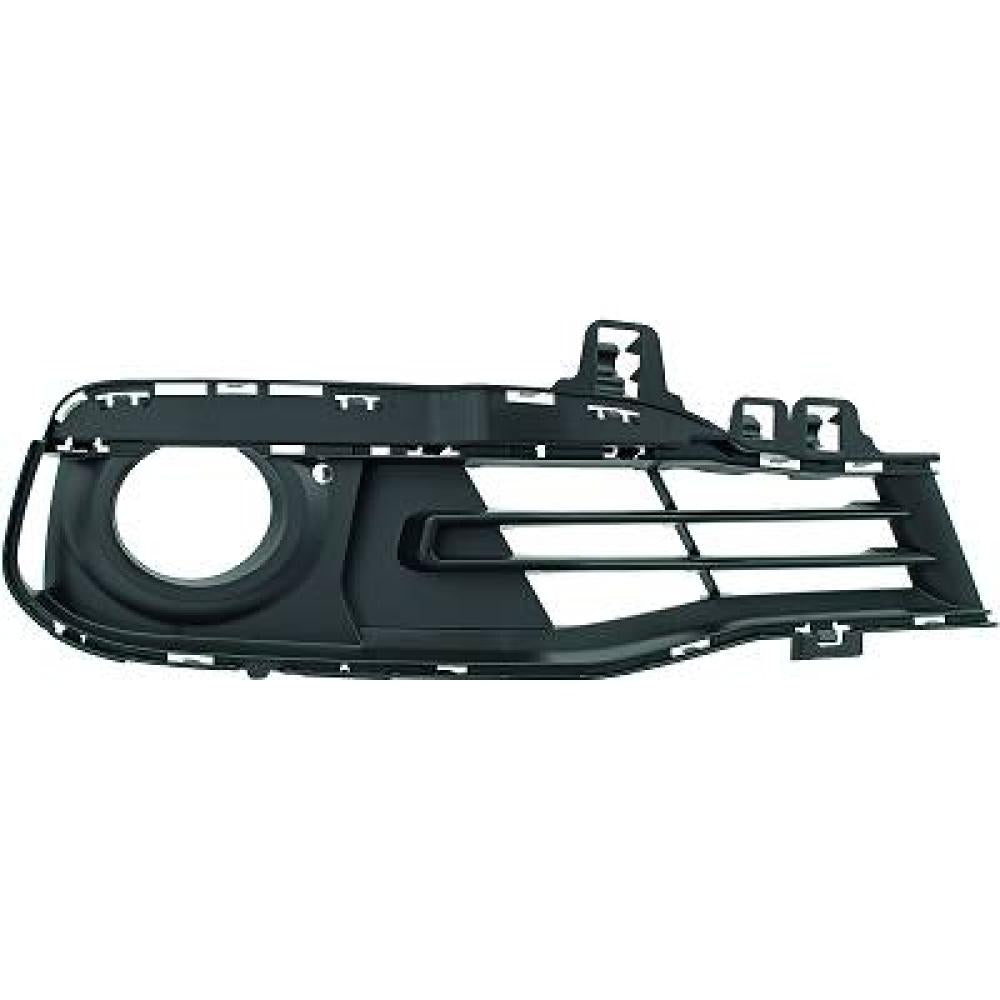 griglia destra paraurti anteriore nera goffrata parzialmente aperta con sede fendinebbia mod luxury bmw 3 series f30 f31 lci 2015 2018 bm0312123