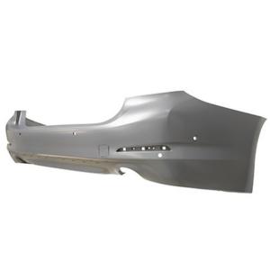 paraurti posteriore con primer con tappo copri gancio traino con fori modanatura con fori pdc e fori park assist supporti con scarico singolo a destra e sinistra mod 4 porte luxury sport line bmw 5 series g30 g31 2016 2020 bm0521071