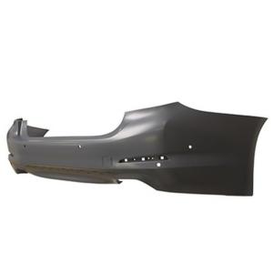 paraurti posteriore con primer con tappo copri gancio traino con fori modanatura con fori pdc e fori park assist supporti con scarico singolo grande a destra e sinistra mod 4 porte luxury sport line bmw 5 series g30 g31 2016 2020 bm0521081