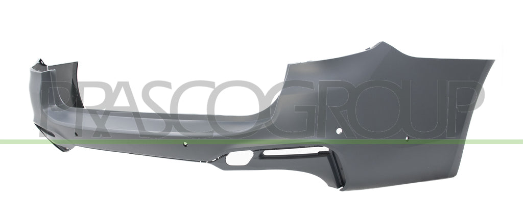 paraurti posteriore con primer con tappo copri gancio traino con fori pdc e fori park assist supporti mod station wagon bmw 5 series g30 g31 f90 mtech 2017 2020 bm0531071