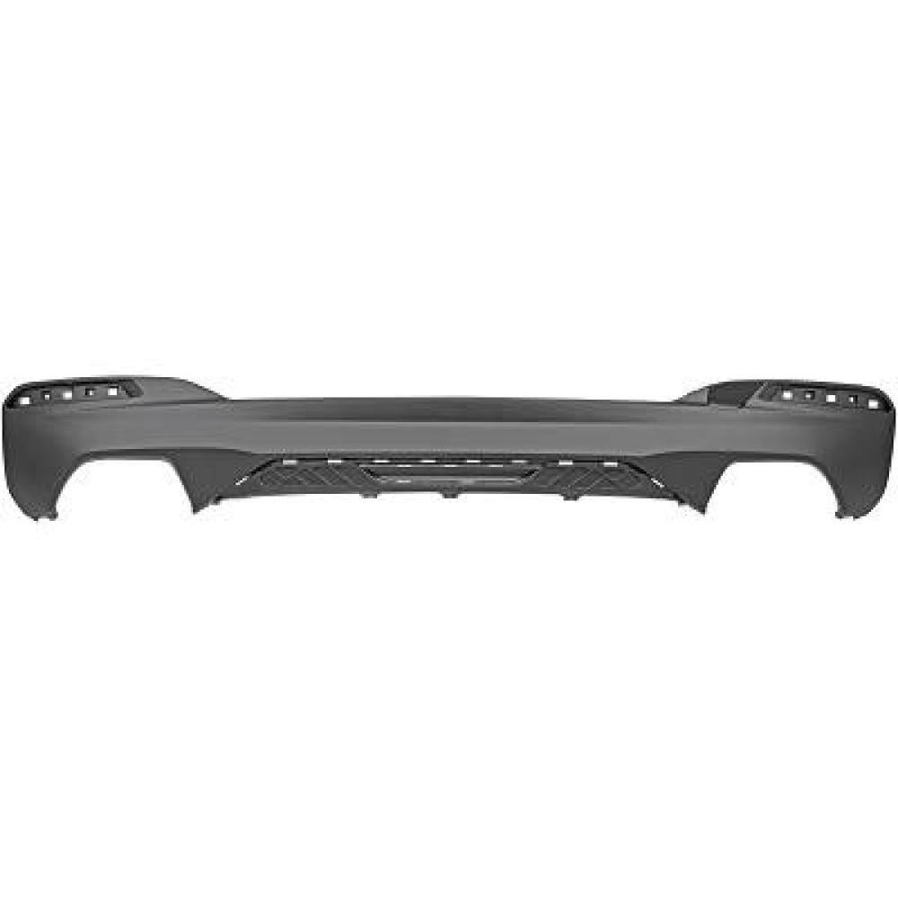 spoiler paraurti posteriore nero goffrato con scarico a destra e a sinistra con tappo copri gancio traino mod m tech bmw 5 series g30 g31 f90 mtech 2017 2020 bm0531871