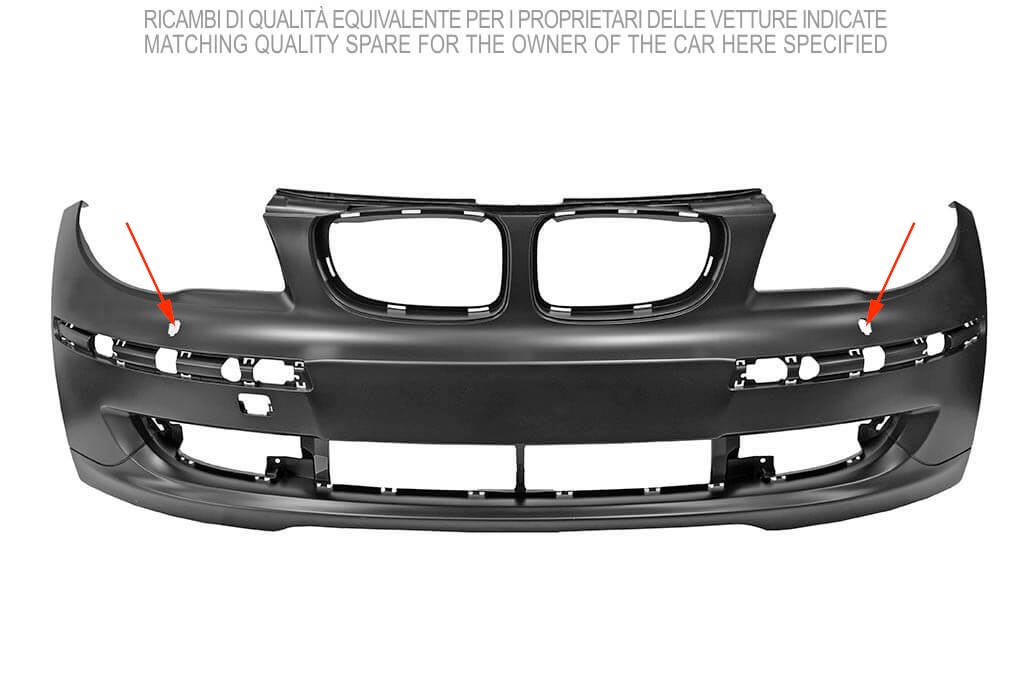 paraurti anteriore con primer con fori lavafari bmw 1 series e87 e81 lci 2007 2011 bm1211011