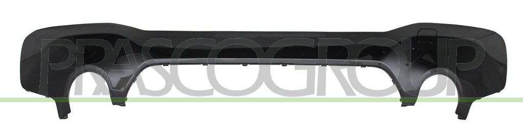 modanatura paraurti posteriore centrale nera lucida con tappo copri gancio traino con tracce pdc con foro scarico singolo a destra e sinistra bmw x1 f48 lci mtech 2019 2022 bm7091275
