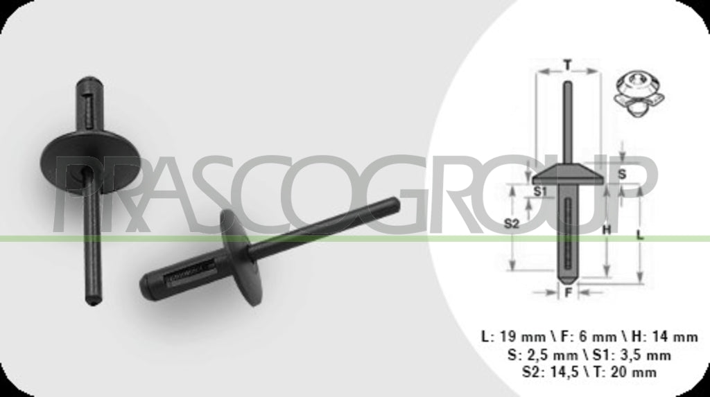 rivetti plastica 6 pezzi lunghezza 14 mm larghezza 3 5 mm testa 20 mm foro 6 mm bmw x3 e83 2004 2007 bm802cl01