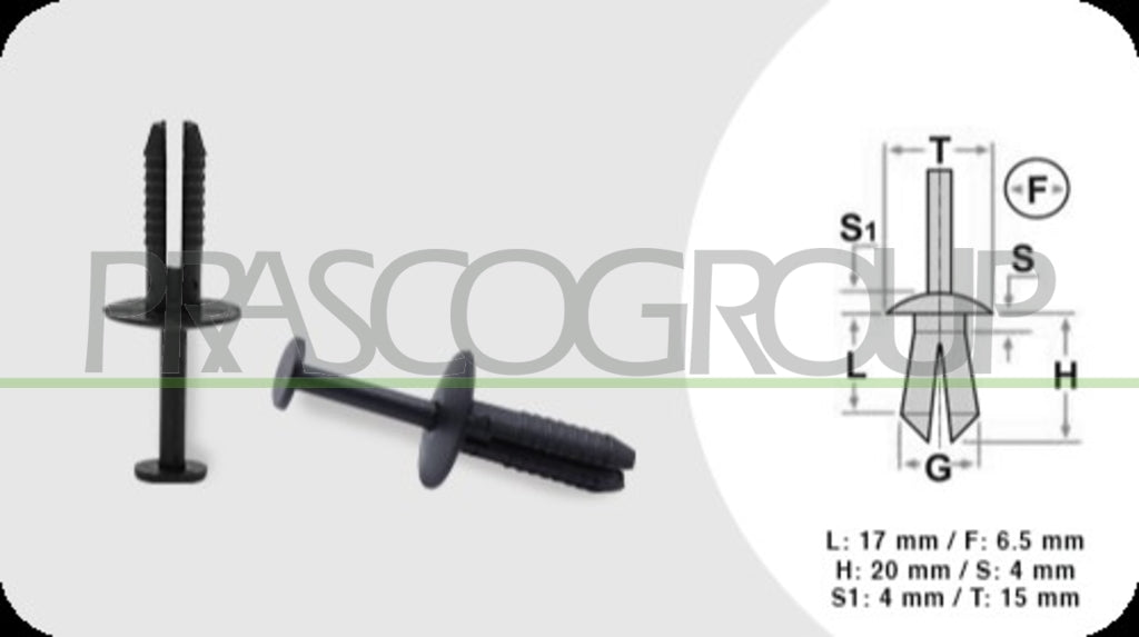 rivetti plastica 18 pezzi lunghezza 17 mm larghezza 4 mm testa 15 mm foro 6 5 mm bmw 3 series e21 1975 1983 bm804cl01